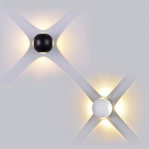 Gömb oldalfali LED lámpatest, 4W, Fehér, természetes fehér