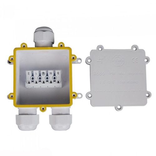 Led reflektorhoz kötődoboz 3-as elosztású IP68 fehér