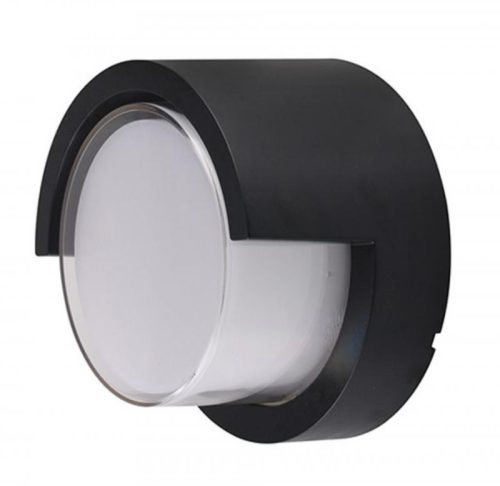 Oldalfali Kör alakú dekor lámpatest - fekete 12W természetes fehér IP65