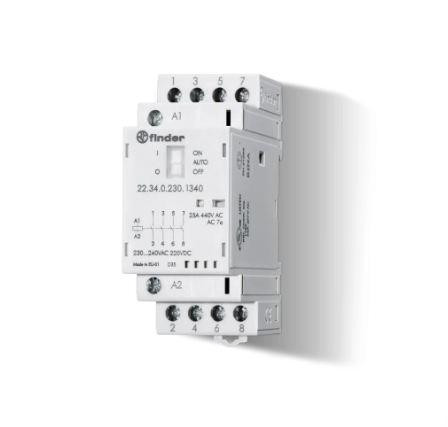 Moduláris mágneskapcsoló 25A 4 záróérintkező 230V AC/DC 22.34 Finder