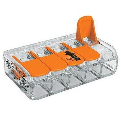 Vezetékösszekötő Wago 5-ös csatos nyitható 6mm2