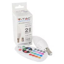   LED lámpa E14 (3,5W/200°) Gyertya, RGB+CW+RF 6400K távirányítható