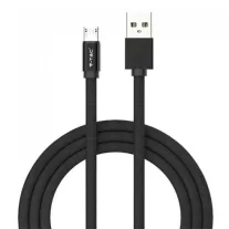   Ruby USB - Micro USB pamut-szövetkábel (1 méter) fekete - USB 2.0