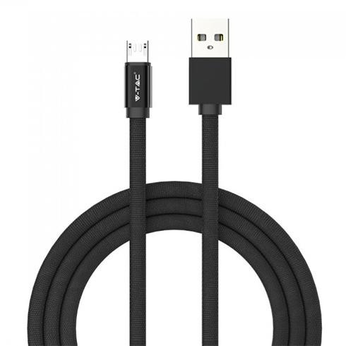 Ruby USB - Micro USB pamut-szövetkábel (1 méter) fekete - USB 2.0