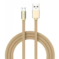   Ruby USB - Micro USB pamut-szövetkábel (1 méter) arany - USB 2.0