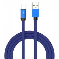  Ruby USB - Micro USB pamut-szövetkábel (1 méter) kék - USB 2.0