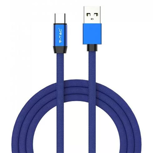 Ruby USB - Micro USB pamut-szövetkábel (1 méter) kék - USB 2.0