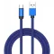 Ruby USB - Micro USB pamut-szövetkábel (1 méter) kék - USB 2.0