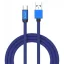 Ruby USB - Micro USB pamut-szövetkábel (1 méter) kék - USB 2.0