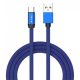 Ruby USB - Micro USB pamut-szövetkábel (1 méter) kék - USB 2.0