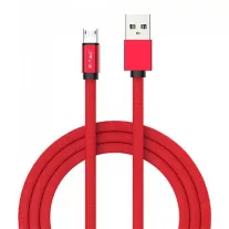   Ruby USB - Micro USB pamut-szövetkábel (1 méter) piros - USB 2.0