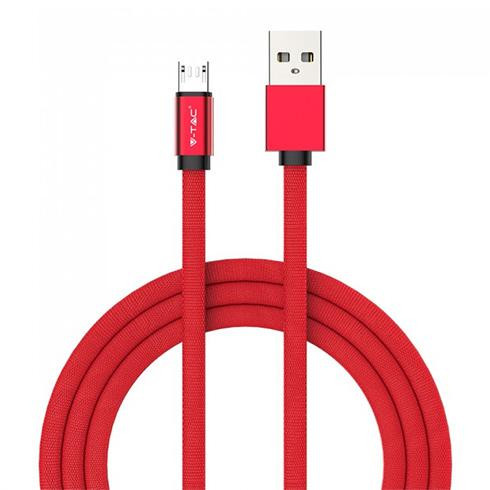 Ruby USB - Micro USB pamut-szövetkábel (1 méter) piros - USB 2.0