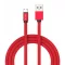 Ruby USB - Micro USB pamut-szövetkábel (1 méter) piros - USB 2.0