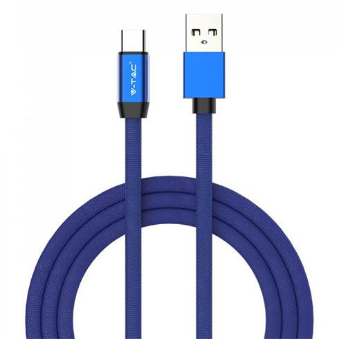 Ruby USB - USB-C pamut-szövetkábel (1 méter) kék - USB 2.0