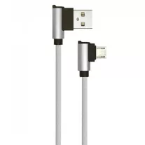   Diamond L alakú USB - Micro USB nejlon-szövetkábel (1 méter) szürke - USB 2.0
