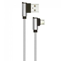   Diamond L alakú USB - Micro USB nejlon-szövetkábel (1 méter) szürke - USB 2.0