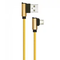   Diamond L alakú USB - Micro USB nejlon-szövetkábel (1 méter) arany - USB 2.0