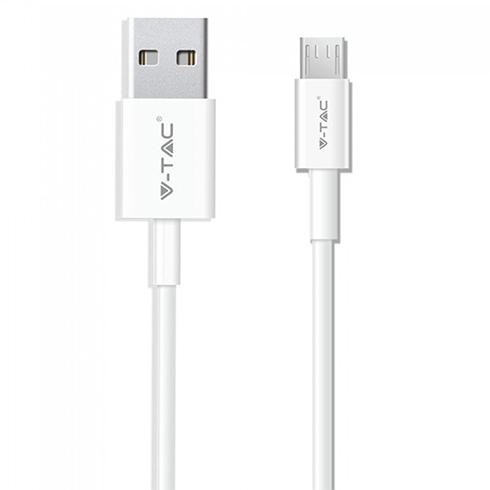 Silver USB - Micro USB adatkábel, töltőkábel (1 méter) fehér - USB 2.0