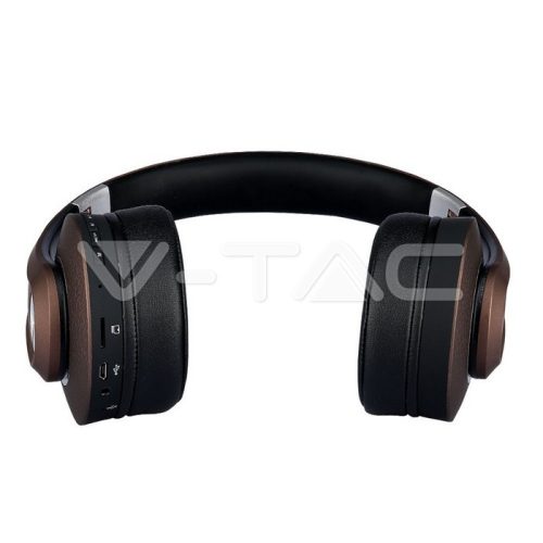 Bluetooth fejhallgató (500 mAh akkuval) barna