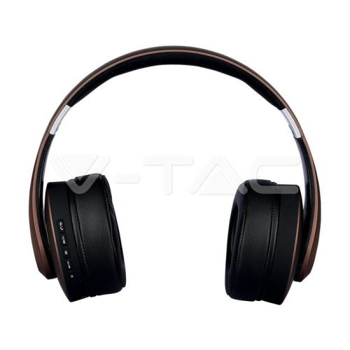 Bluetooth fejhallgató (500 mAh akkuval) barna