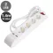 Hosszabbító 4-es elosztóval, kapcsolóval (4 földelt + 2 USB) fehér - 1.4 m vezetékkel