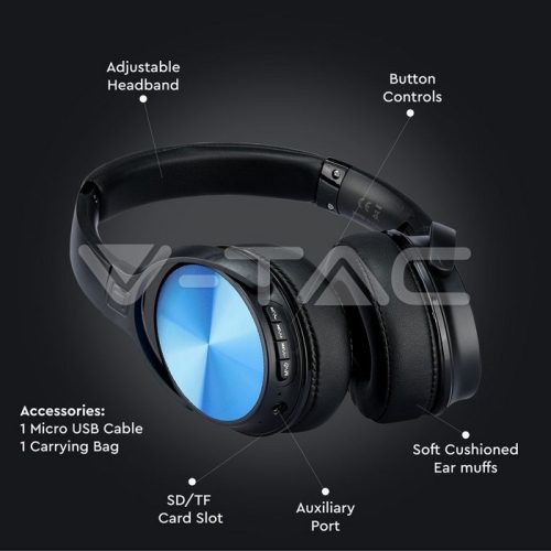 Bluetooth fejhallgató Rotate (500 mAh akkuval) kék