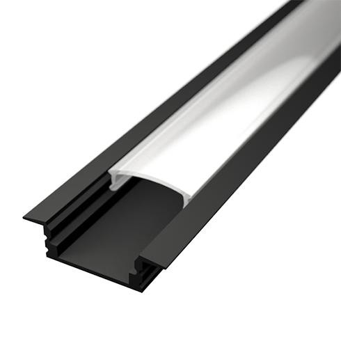 Alumínium profil LED szalaghoz fekete ALP-001 opál búra