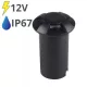 LED talajlámpa 4 nyílással (1W/10lm) hideg fehér IP67, fekete - 12V!