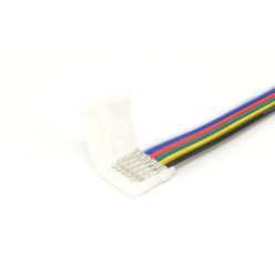   Forrasztásmentes betáp RGB+CCT (FullColor) LED szalag bekötéséhez (12 mm széles - 6 eres)