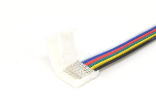 Forrasztásmentes betáp RGB+CCT (FullColor) LED szalag bekötéséhez (12 mm széles - 6 eres)