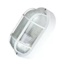 Hajólámpa ovális műanyag ráccsal max.100W zárt fehér