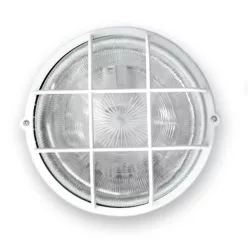 Hajólámpa kerek műanyag ráccsal max.60W