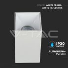 Alu spot falon kívüli lámpatest (négyzet- GU10) fehér