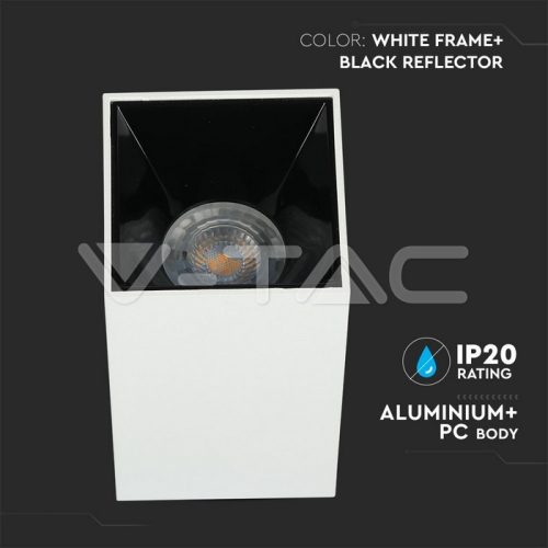 Alu spot falon kívüli lámpatest (négyzet- GU10) fekete