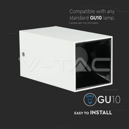 Alu spot falon kívüli lámpatest (négyzet- GU10) fekete