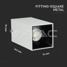 Alu spot falon kívüli lámpatest (négyzet- GU10) fekete