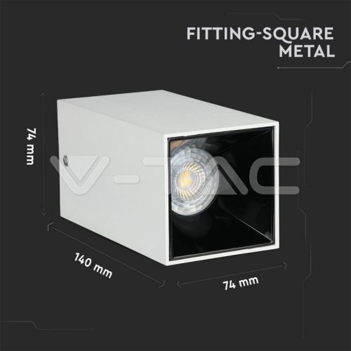 Alu spot falon kívüli lámpatest (négyzet- GU10) fekete