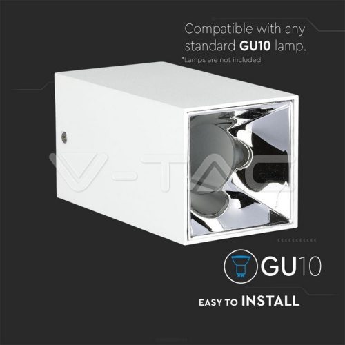 Alu spot falon kívüli lámpatest (négyzet- GU10) króm