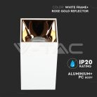 Alu spot falon kívüli lámpatest (négyzet- GU10) rózsa arany