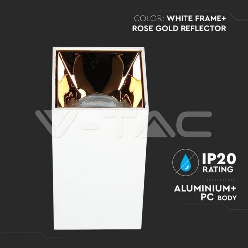 Alu spot falon kívüli lámpatest (négyzet- GU10) rózsa arany