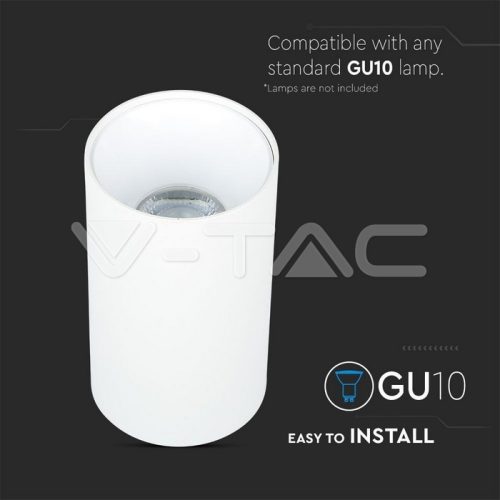 Alu spot falon kívüli lámpatest (kerek - GU10) fehér