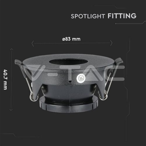 Billenthető kör alakú spot lámpatest, fekete