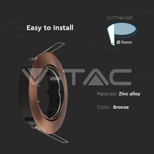 Billenthető Olcsó slim spot lámpatest (kör), bronz