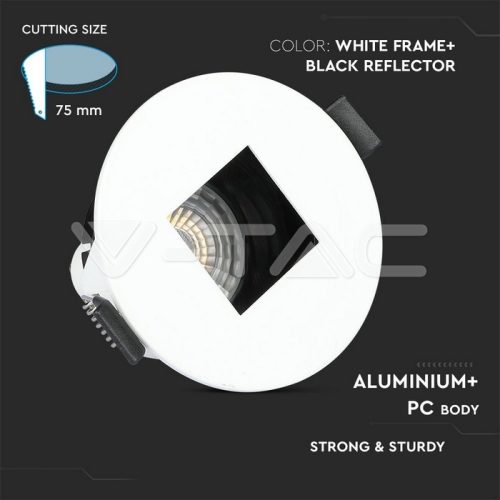 Billenthető kör alakú spot lámpatest, fekete-fehér