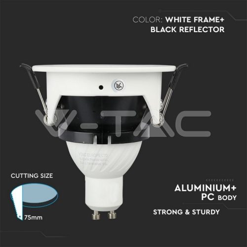 Billenthető kör alakú spot lámpatest, fekete-fehér (félkör forma)