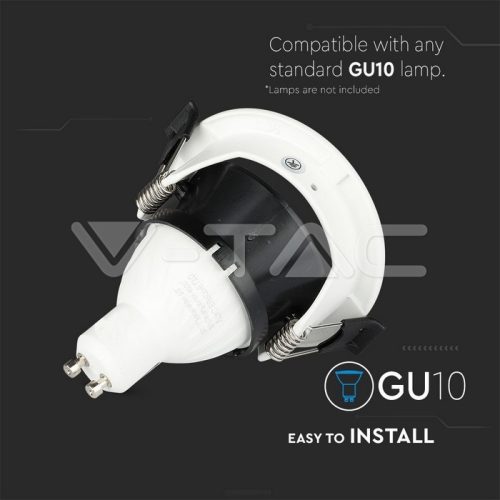 Billenthető kör alakú spot lámpatest, fekete-fehér (félkör forma)