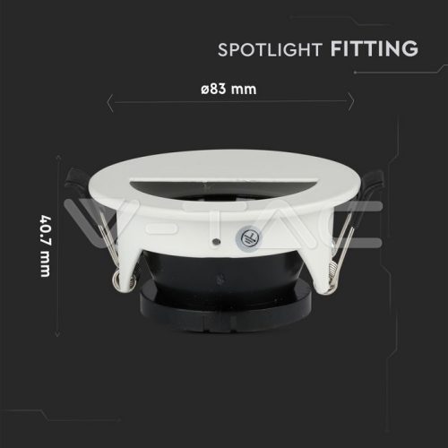 Billenthető kör alakú spot lámpatest, fekete-fehér (félkör forma)