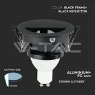 Billenthető kör alakú spot lámpatest, fekete (félkör forma)