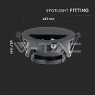 Billenthető kör alakú spot lámpatest, fekete (félkör forma)