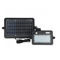   Napelem + akkus LED reflektor, hordozható, mozgásérzékelős - term fehér